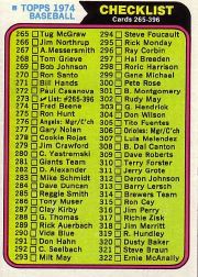 1974 Topps Baseball Cards      273     Checklist 265-396